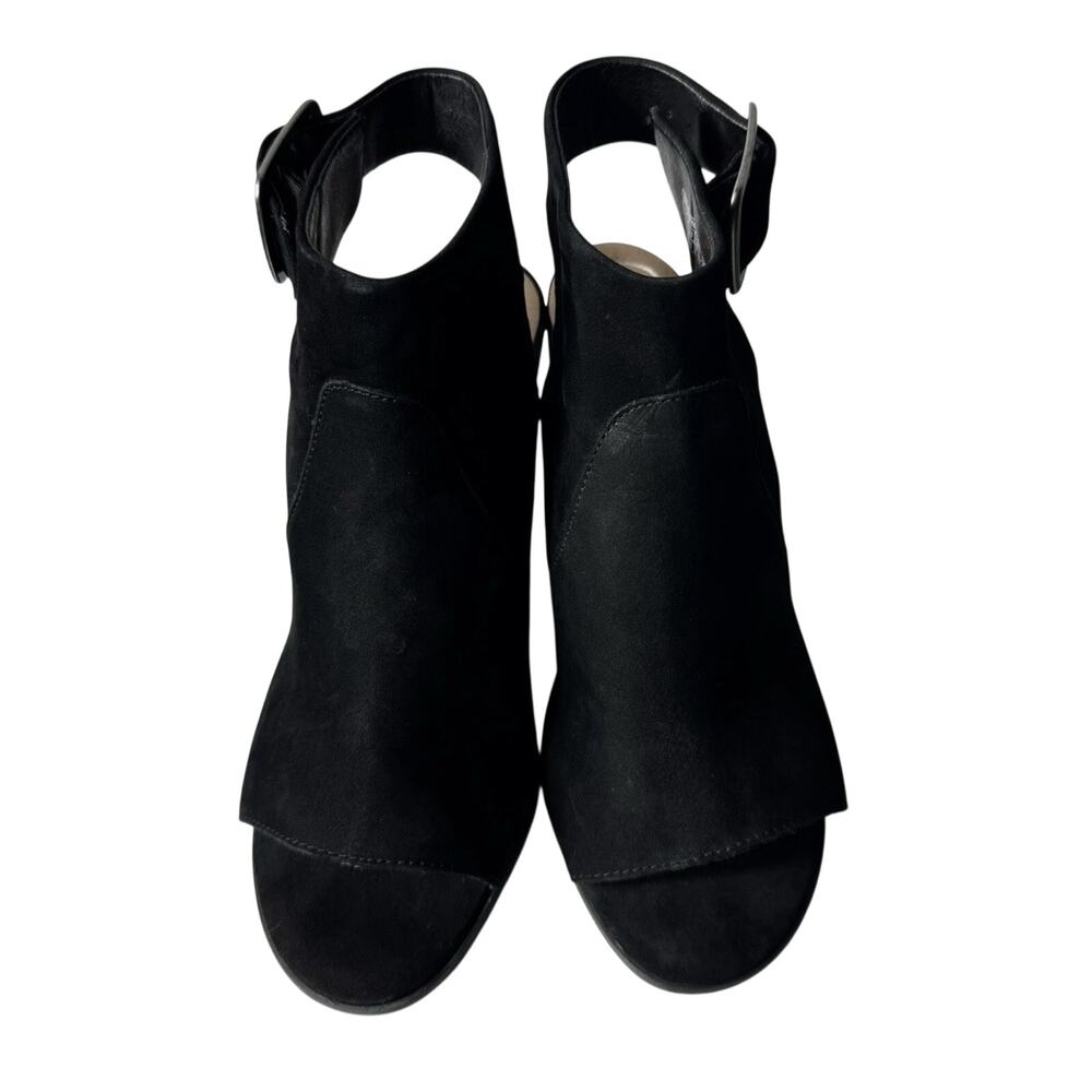 Vionic Black Peep Toe Ankle Boots 8.5 Chunky Heel Comfort Sandals - Picture 3 of 6